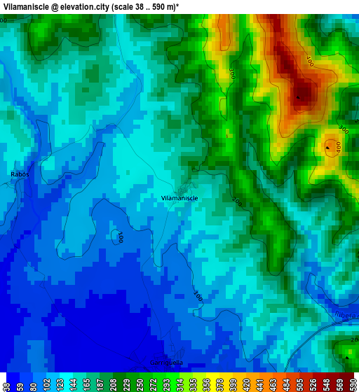 Vilamaniscle elevation map