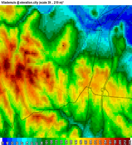 Vilademuls elevation map