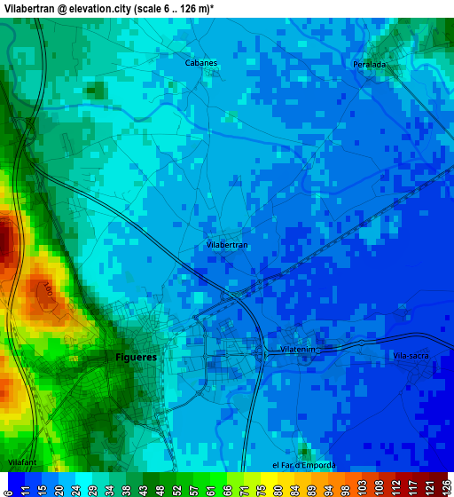 Vilabertran elevation map