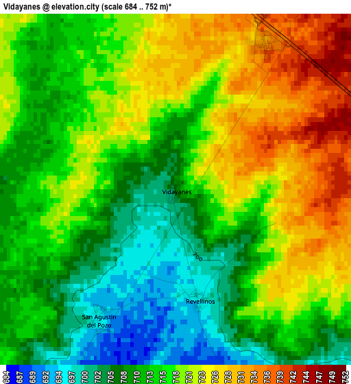 Vidayanes elevation map