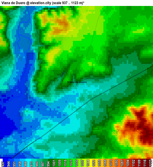 Viana de Duero elevation map