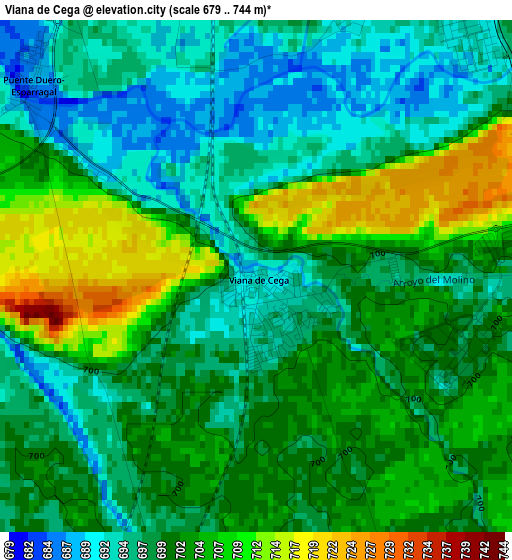 Viana de Cega elevation map