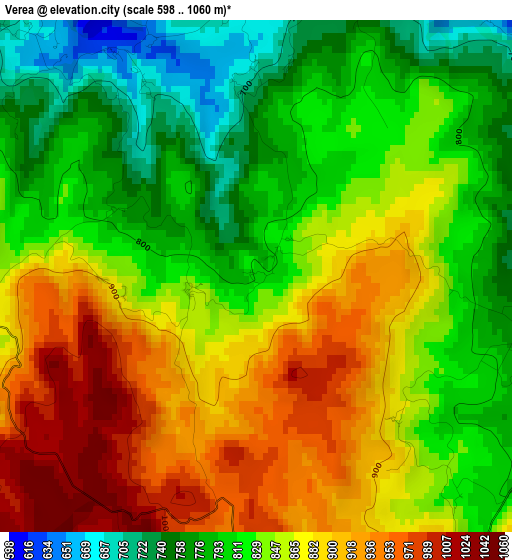 Verea elevation map