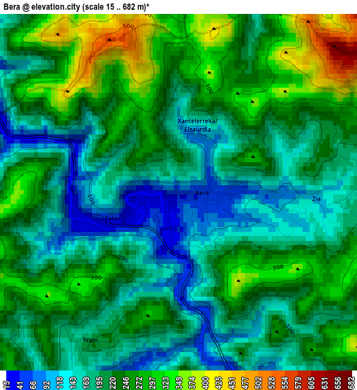 Bera elevation map