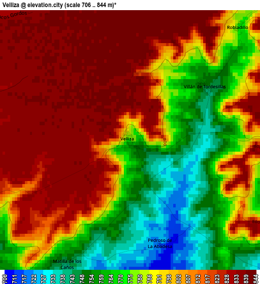 Velliza elevation map