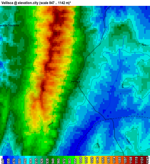 Vellisca elevation map