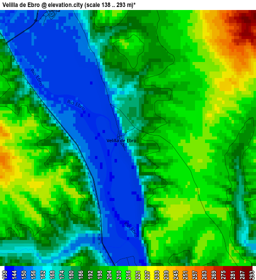 Velilla de Ebro elevation map