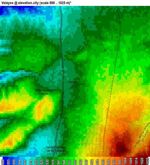 Velayos elevation map