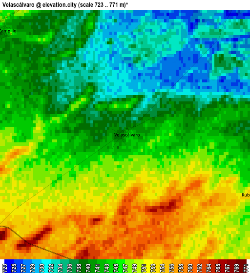 Velascálvaro elevation map