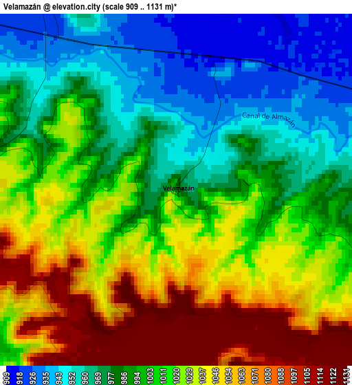 Velamazán elevation map