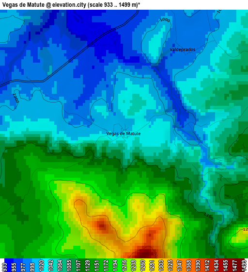 Vegas de Matute elevation map