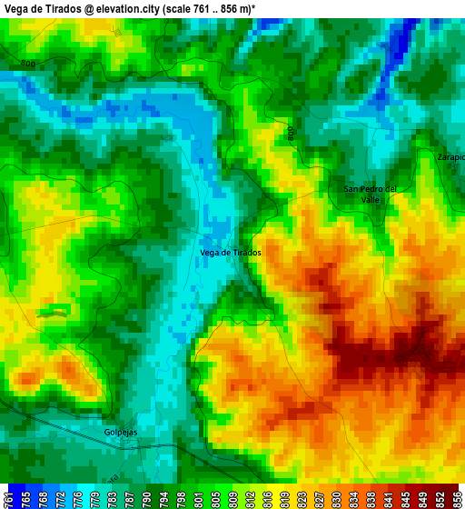 Vega de Tirados elevation map