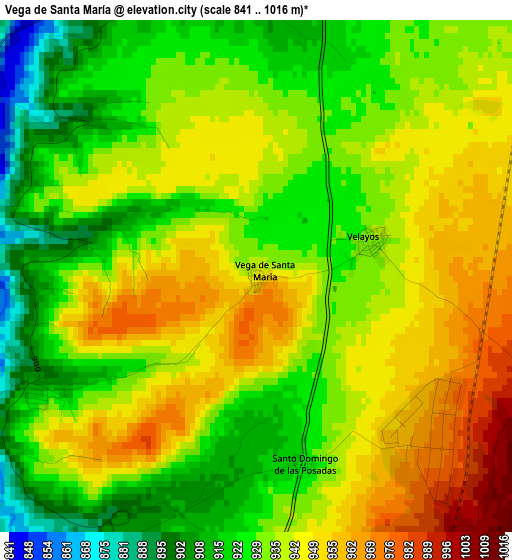 Vega de Santa María elevation map