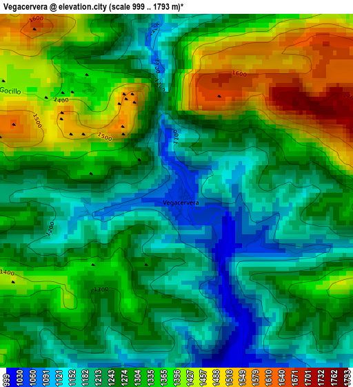 Vegacervera elevation map