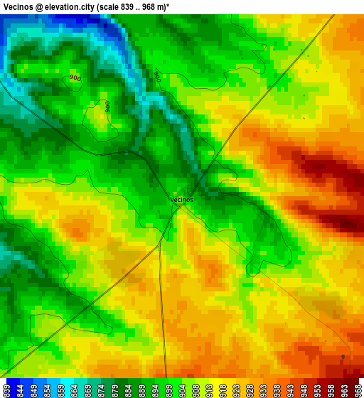 Vecinos elevation map