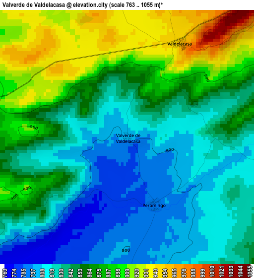 Valverde de Valdelacasa elevation map