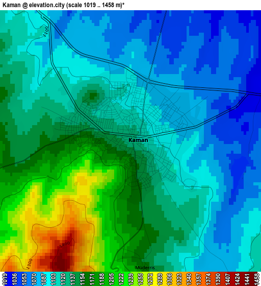 Kaman elevation map