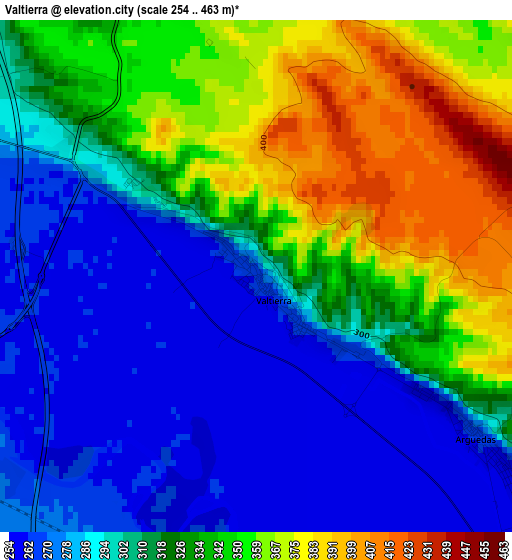 Valtierra elevation map