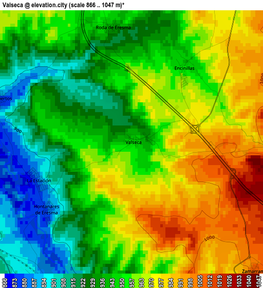 Valseca elevation map