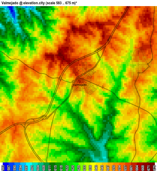 Valmojado elevation map