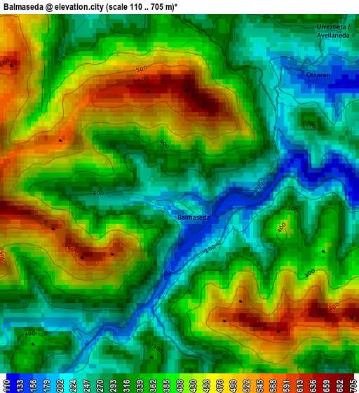 Balmaseda elevation map