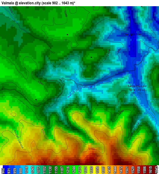 Valmala elevation map