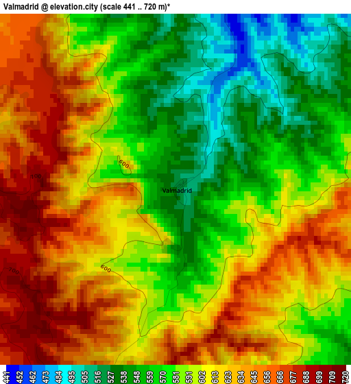 Valmadrid elevation map