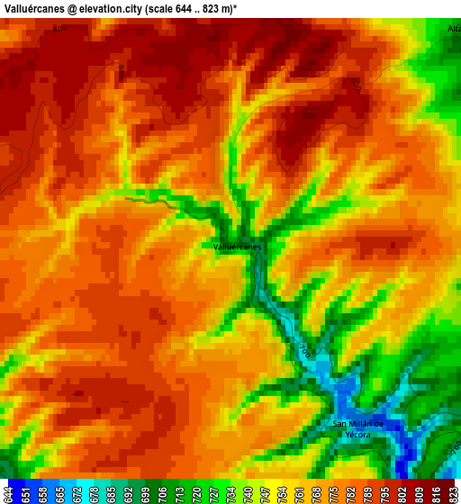 Valluércanes elevation map