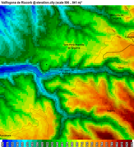 Vallfogona de Riucorb elevation map