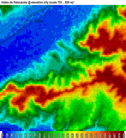 Valles de Palenzuela elevation map