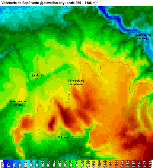 Valleruela de Sepúlveda elevation map