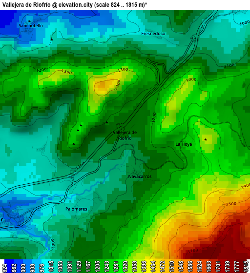 Vallejera de Riofrío elevation map