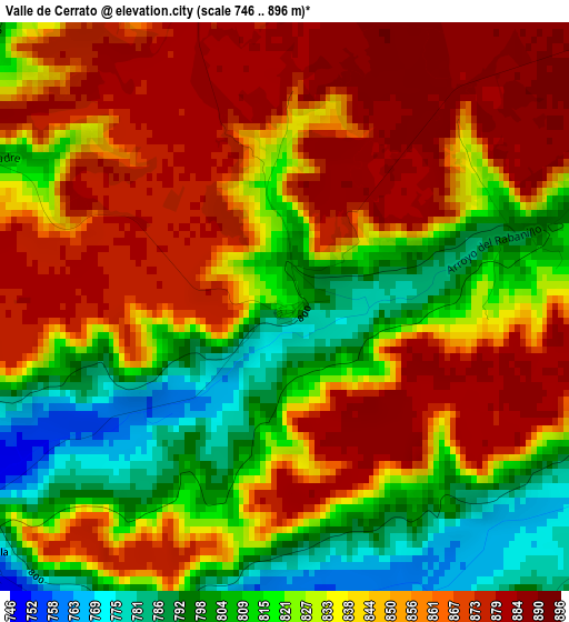 Valle de Cerrato elevation map