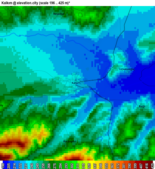 Kalkım elevation map