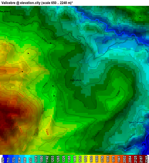 Vallcebre elevation map