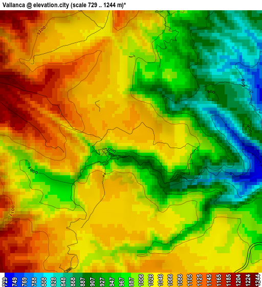 Vallanca elevation map