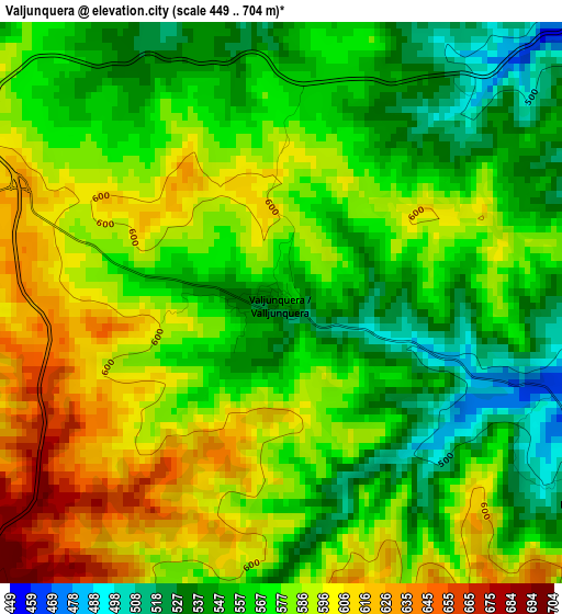 Valjunquera elevation map