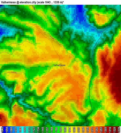 Valhermoso elevation map