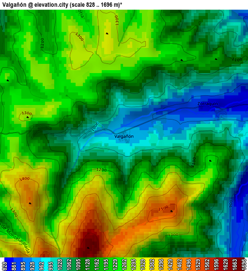 Valgañón elevation map