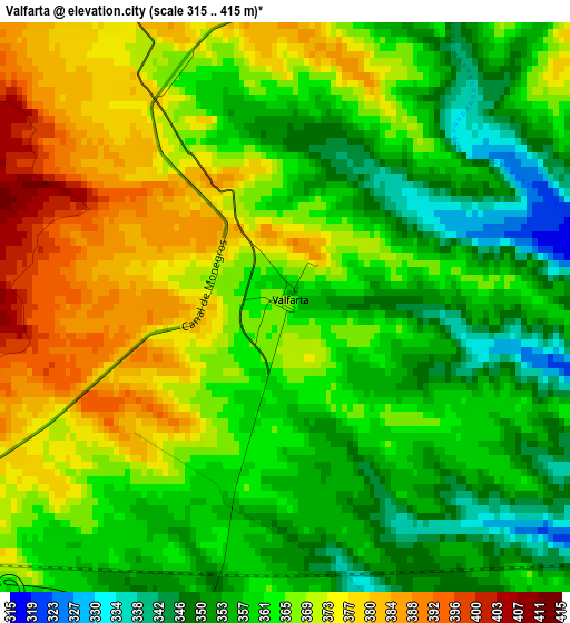 Valfarta elevation map