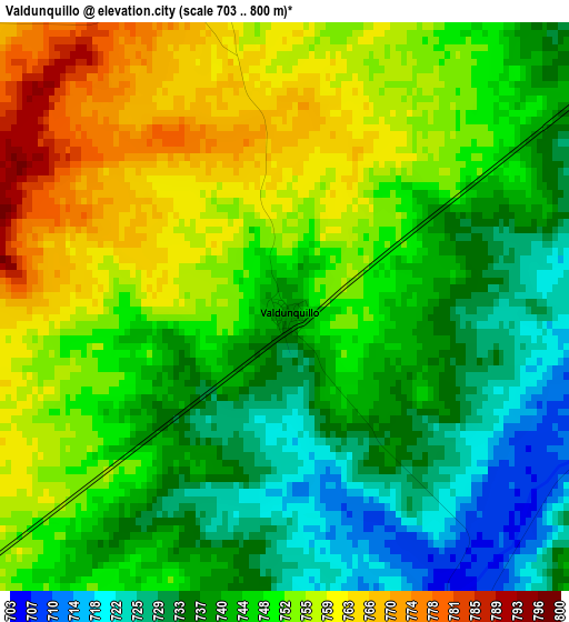 Valdunquillo elevation map