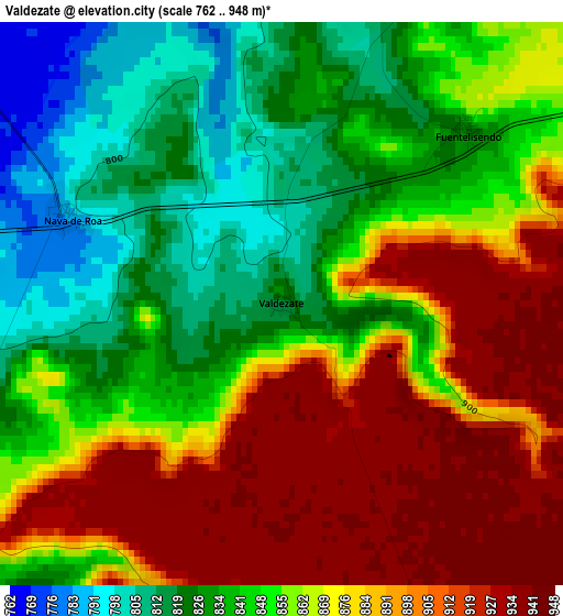 Valdezate elevation map