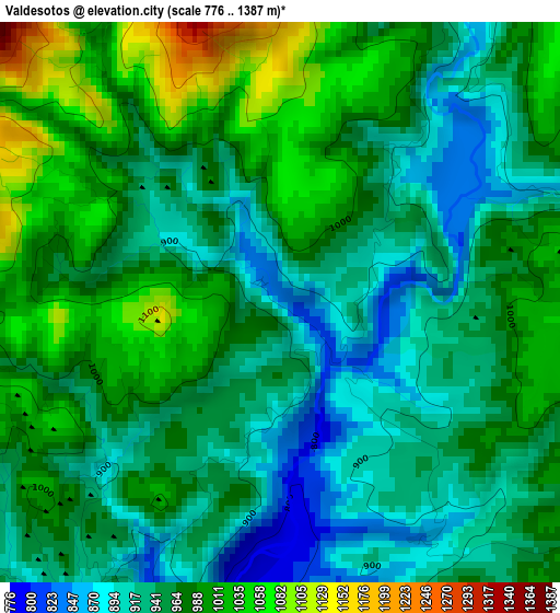 Valdesotos elevation map