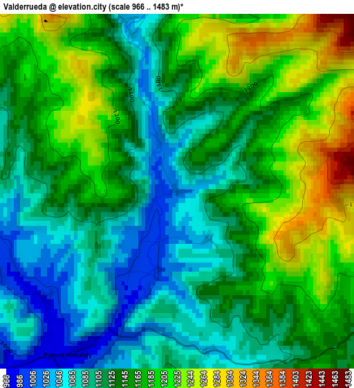 Valderrueda elevation map