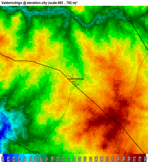 Valderrodrigo elevation map