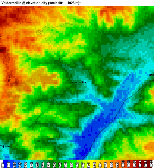 Valderrodilla elevation map