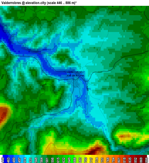 Valderrobres elevation map