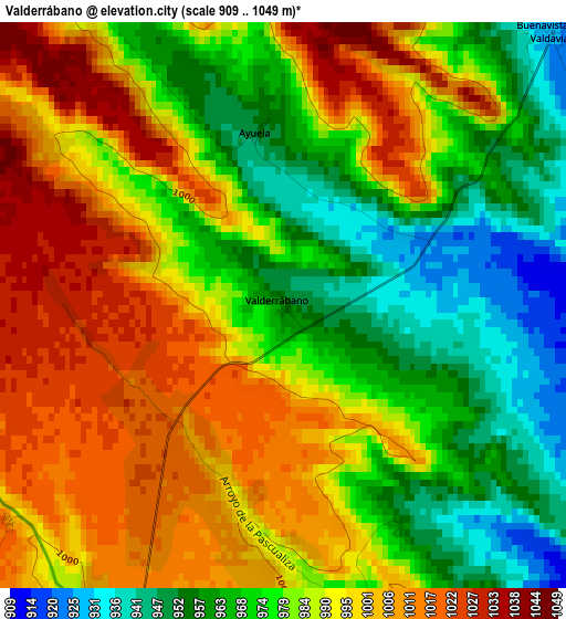 Valderrábano elevation map