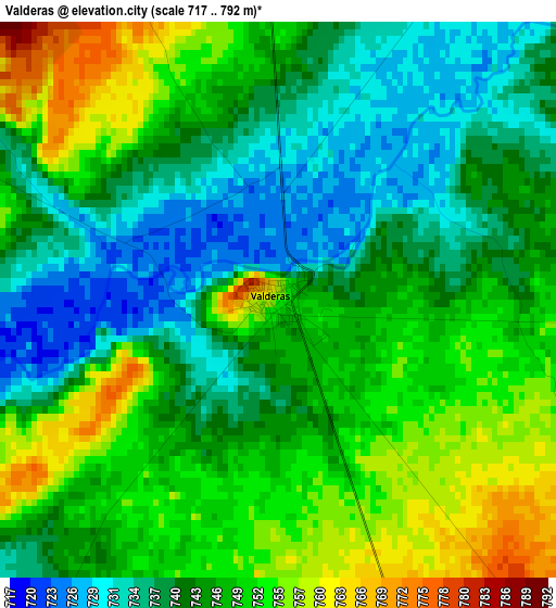 Valderas elevation map