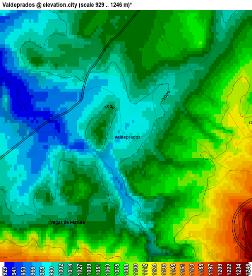 Valdeprados elevation map